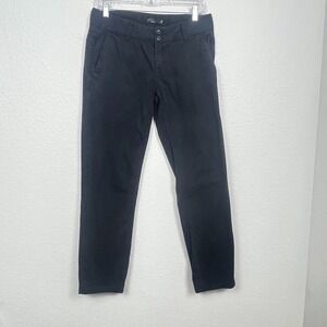 PrAna Chino Pants Womens 4 Black Organic Cotton Stretch Straight Leg‎ Streetwear